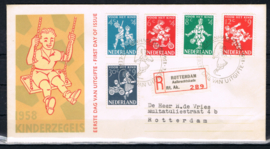 NEDERLAND 1958 FDC E36 OPEN KLEP