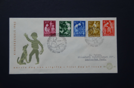 NEDERLAND 1962 FDC E54 GETYPT OPEN KLEP ++ VOORBEELD SCAN