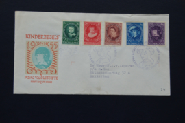 NEDERLAND 1955 FDC E24 OPEN KLEP