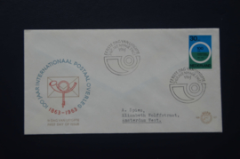 NEDERLAND 1963 FDC E57 GETYPT OPEN KLEP ++ VOORBEELD SCAN