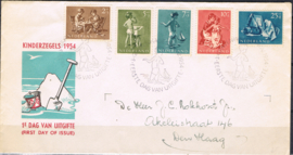 NEDERLAND 1954 FDC E19 GESLOTEN KLEP