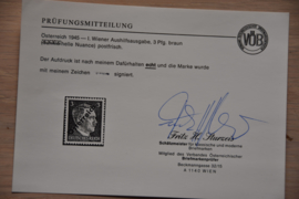 1945 HITLER ANK(8A) NIET UITGEGEVEN + CERTIFICAAT ++ BOX O