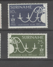 SURINAME POSTFRIS NVPH 497-98 KERK GELOOF