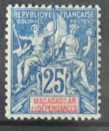 P 251 ++ MADAGASCAR 1902 HINGED PLAK(REST)