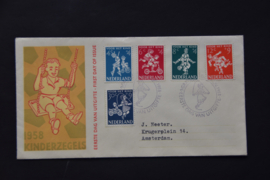 NEDERLAND 1958 FDC E36 GESLOTEN KLEP