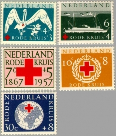 NEDERLAND 1957 NVPH SERIE 695 RODE KRUIS RED CROSS