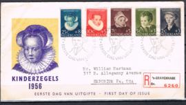 NEDERLAND 1956 FDC E28 GESLOTEN KLEP