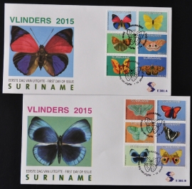 REP. SURINAME ZBL FDC E 381 AB VLINDERS