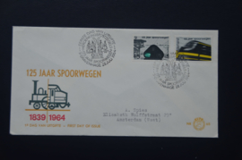 NEDERLAND 1964 FDC 65 GETYPT OPEN KLEP ++ VOORBEELD SCAN