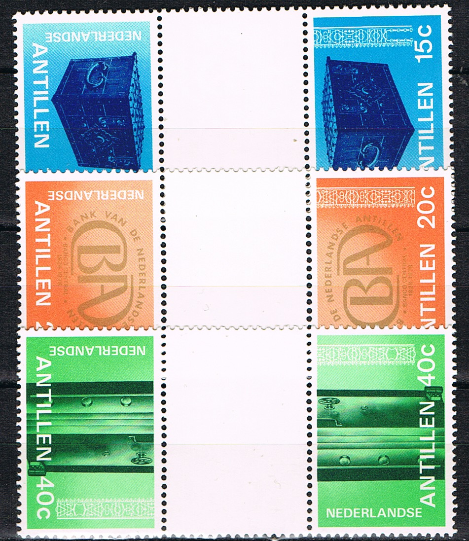 ANTILLEN 1978 NVPH SERIE 573a keerdrukken met tussenstrook