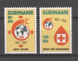 REP. SURINAME 1988 ZBL SERIE 602 RODE KRUIS RED CROSS