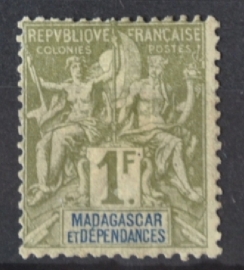 P 250 ++ MADAGASCAR 1896 HINGED ONGEBRUIKT
