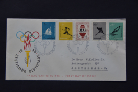 NEDERLAND 1956 FDC E26 GESLOTEN KLEP