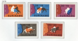 REP. SURINAME 1978 ZBL SERIE 146 KATTEN CATS