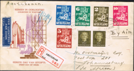 NEDERLAND 1950 FDC E2 BOVEN OPEN ++ LEES