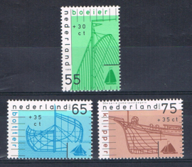 NEDERLAND 1989 NVPH 1423-25 ++ ZOMERZEGELS SCHEPEN BOTEN