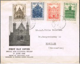 NEDERLAND 1948 ZOMERZEGELS 500-503 OP HOLLANDIA FDC