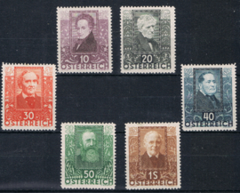 OOSTENRIJK 1931 ANK 524-529 DICHTER  ++ S 227