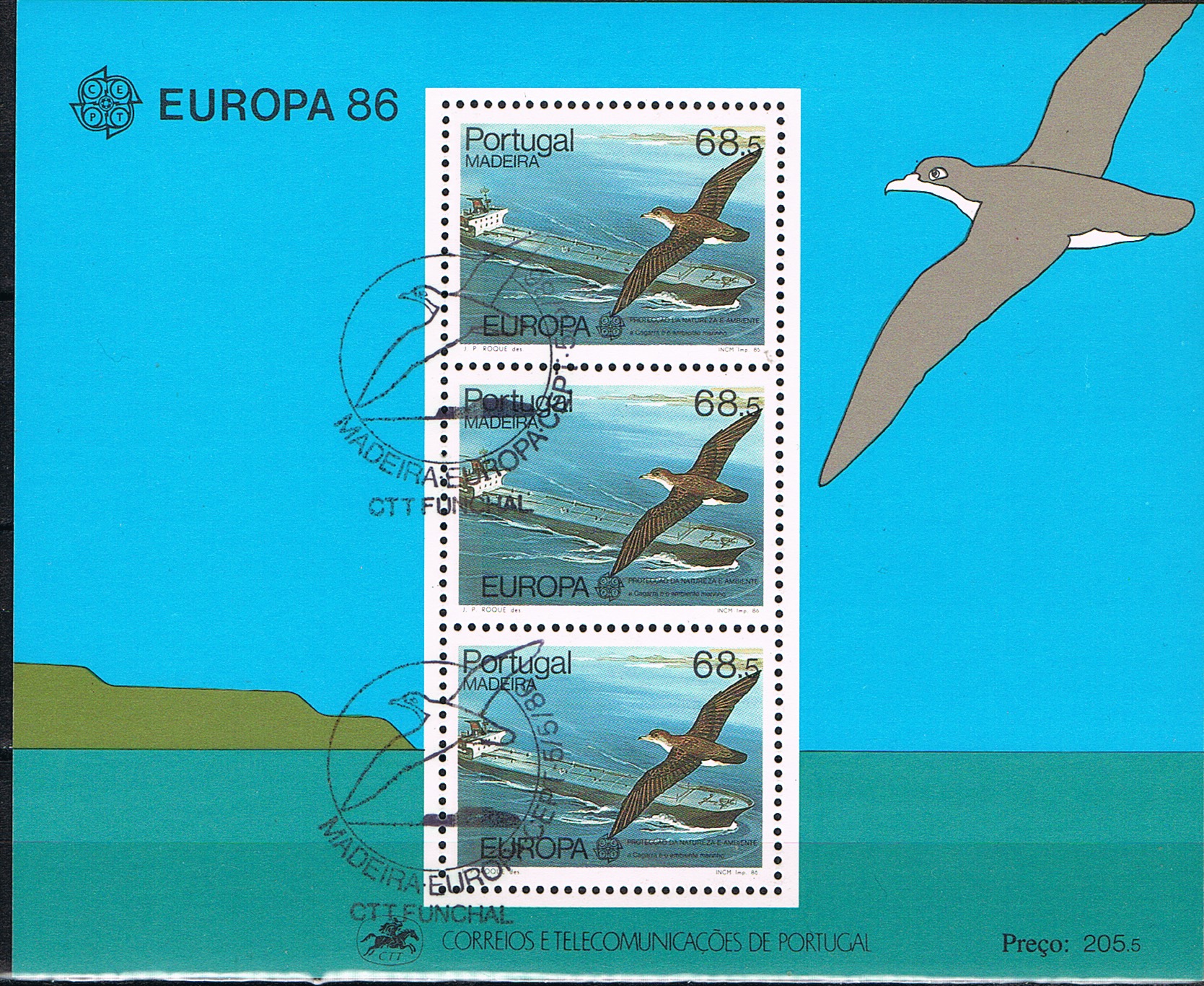 Portugal Madeira 1986 Mchl Blok 7 EUROPA  Postfris gestempeld ++ D(B) 214