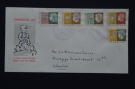 NEDERLAND 1953 FDC E15 GESLOTEN KLEP