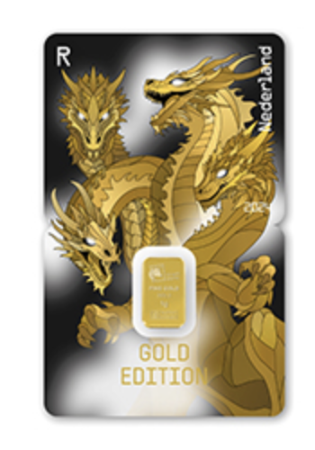 CRYPTO ZEGEL DRAAK DRAGON KLEUR GOUD LIMITED EDITION