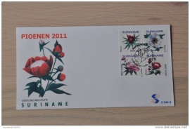 REP. SURINAME ZBL FDC E 344 X PIOEN BLOEM FLOWER FLEUR