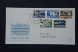 NEDERLAND 1969 FDC 95 GETYPT OPEN KLEP ++ VOORBEELD SCAN