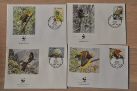 257 + FDC WWF WNF WERELD NATUUR FONDS ++ ST VINCENT VOGELS BIRDS PAPEGAAI PARROT