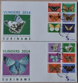 REP. SURINAME ZBL FDC E 373 AB VLINDERS