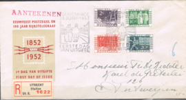 NEDERLAND 1952 FDC E10 OPEN KLEP