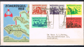 NEDERLAND 1959 FDC E38 OPEN KLEP