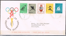 NEDERLAND 1956 FDC E26 GESLOTEN KLEP