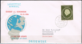 ANTILLEN 1954 FDC VL 10d Expert Cat. GESLOTEN