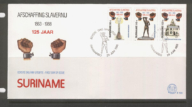 REP. SURINAME ZBL FDC E124 AFSCHAFFING SLAVERNIJ