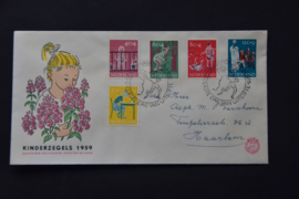 NEDERLAND 1959 FDC E41 GESLOTEN KLEP
