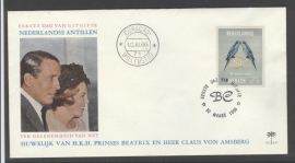 ANTILLEN 1966 FDC E041 KONINKLIJK HUWELIJK