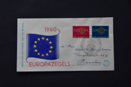 NEDERLAND 1960 FDC E45 GESLOTEN KLEP