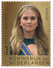 ST. MAARTEN 2025 GOUDEN ZEGEL AMALIA ++ LEES!!