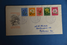 NEDERLAND 1952 FDC E9 ZOMER GESLOTEN KLEP