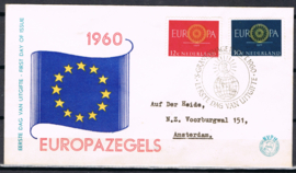 NEDERLAND 1960 FDC E45 GESLOTEN KLEP