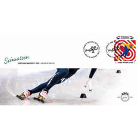 NEDERLAND NVPH FDC E 837 TYPISCH NEDERLAND SCHAATSEN