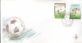 ARUBA 1990 FDC E 027 WK VOETBAL