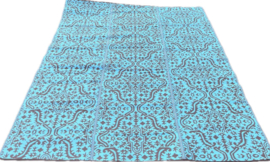 Plastic vloerkleed 270 x  360 cm (opvouwbaar), Oriënt  turkoois/bruin