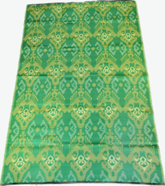 Plastic vloerkleed 180 x 270 cm, opvouwbaar, Ikat, groen/geel/beige
