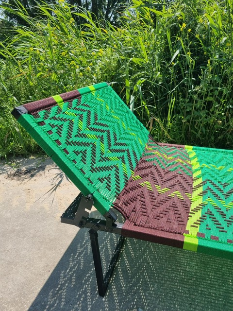 Owusu stretcher, bruin groen lichtgroen, zig zag design
