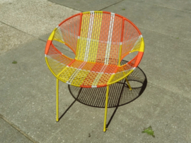 Owusu chair nr. 50 Ghanese kuipstoel geel/oranje/wit