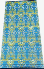 Plastic vloerkleed 90 x 180 cm Ikat, blauw