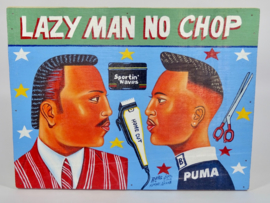 Kappersbord 90 x 60 cm,  'lazy man no chop'