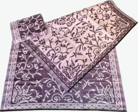 Plastic vloerkleed 180 x 270 cm, Design Japanse bloem, paars/roze, opvouwbaar