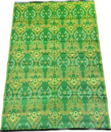 Plastic vloerkleed 120 x 180 cm, opvouwbaar, Ikat, groen/geel/creme